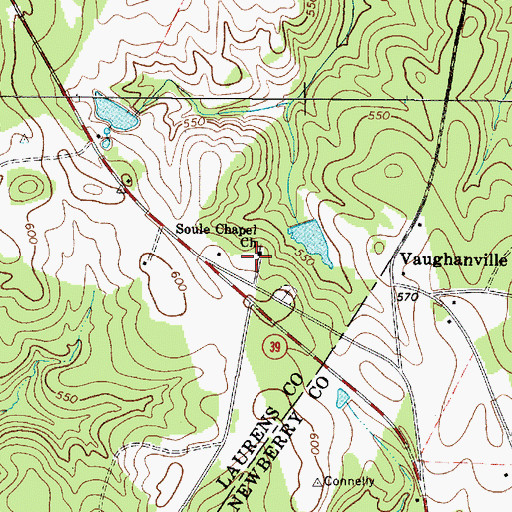 Topographic Map of Soule Chapel Church, SC