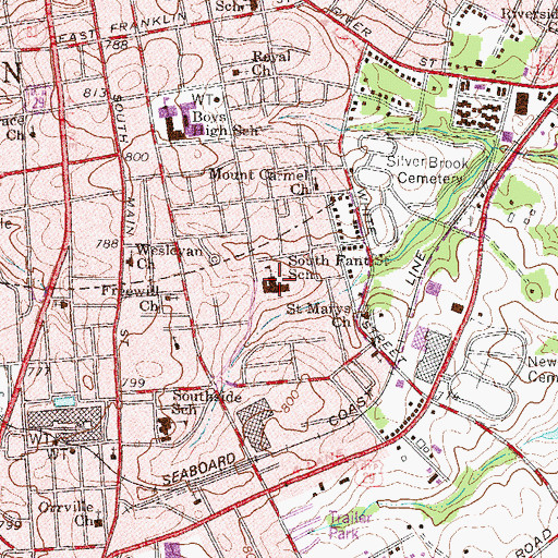 Topographic Map of South Fant Street School, SC