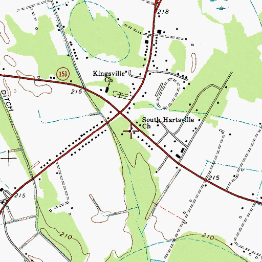 Topographic Map of South Hartsville Church, SC