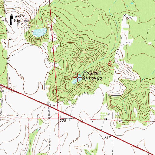 Topographic Map of Polecat Springs, AL
