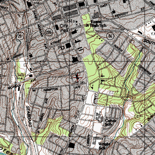 Topographic Map of Southside Elementary School, SC