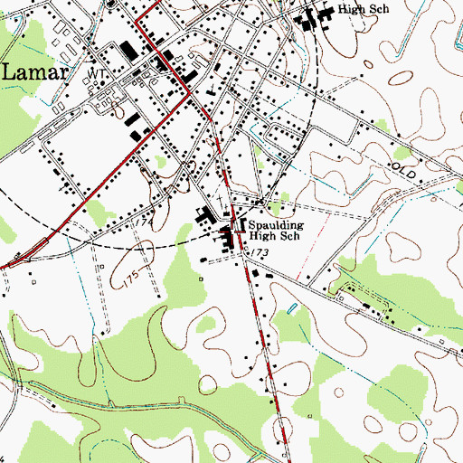 Topographic Map of Spaulding High School, SC
