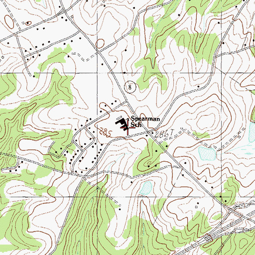 Topographic Map of Spearman School, SC