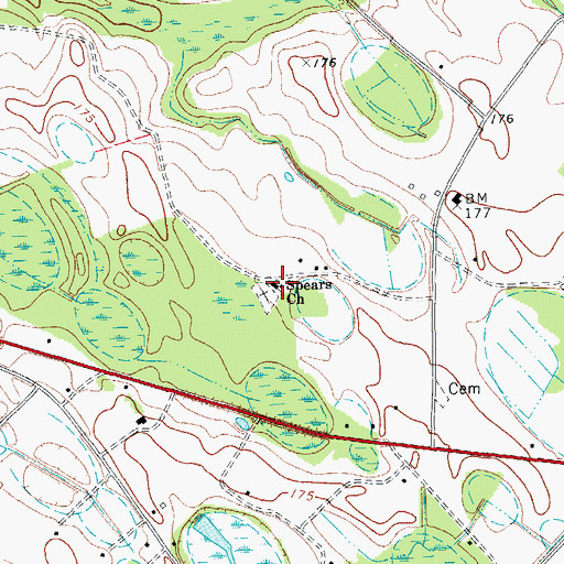 Topographic Map of Spears Church, SC