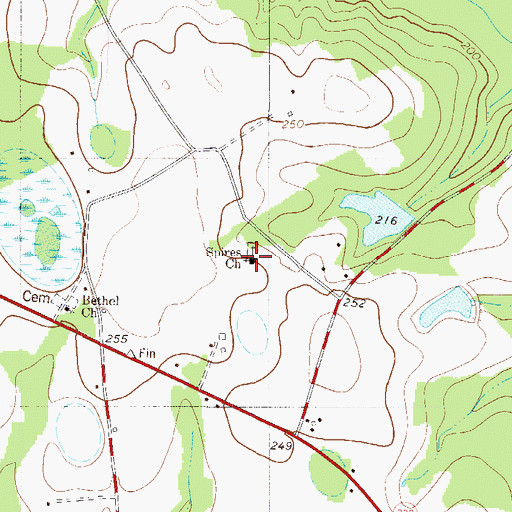 Topographic Map of Spires Church, SC