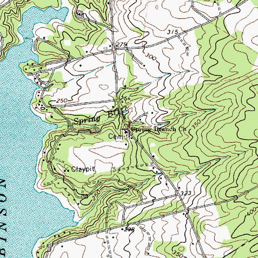 Topographic Map of Spring Branch Church, SC