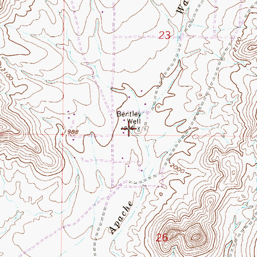 Topographic Map of Bentley Well, AZ
