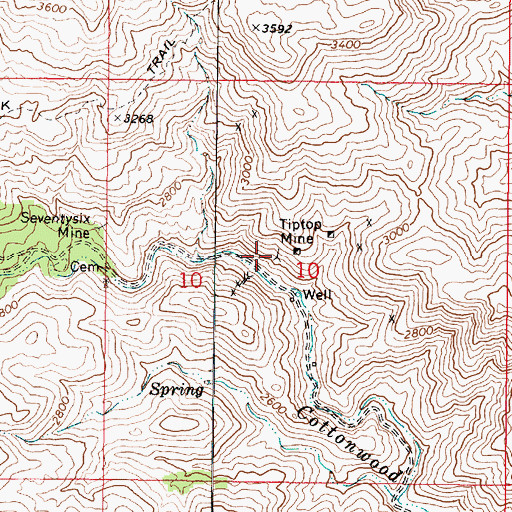 Topographic Map of Tiptop Mine, AZ