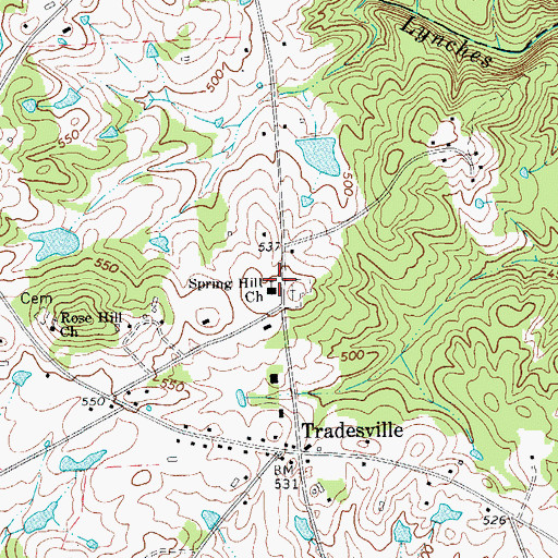 Topographic Map of Spring Hill Church, SC