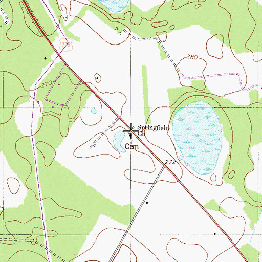 Topographic Map of Springfield Baptist Church, SC