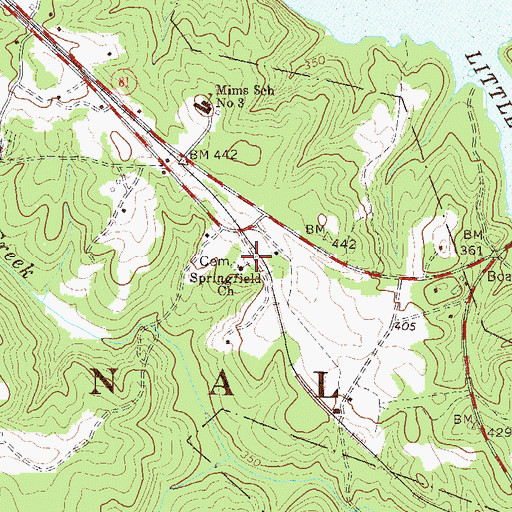 Topographic Map of Springfield Church, SC