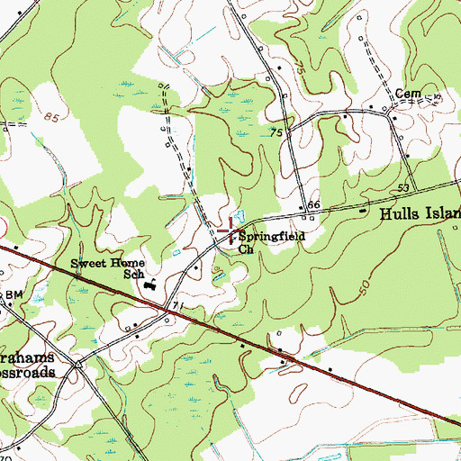 Topographic Map of Springfield Church, SC