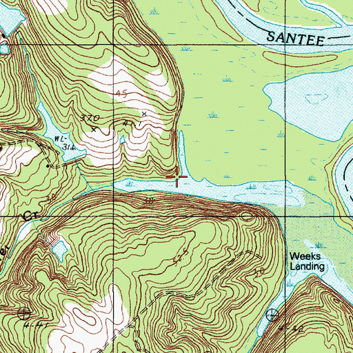 Topographic Map of Squirrel Creek, SC