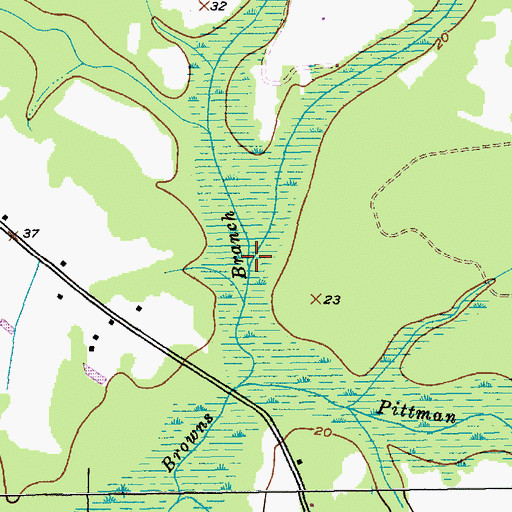 Topographic Map of Squirrel Run, SC