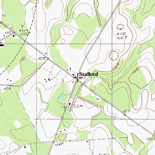 Topographic Map of Stafford, SC