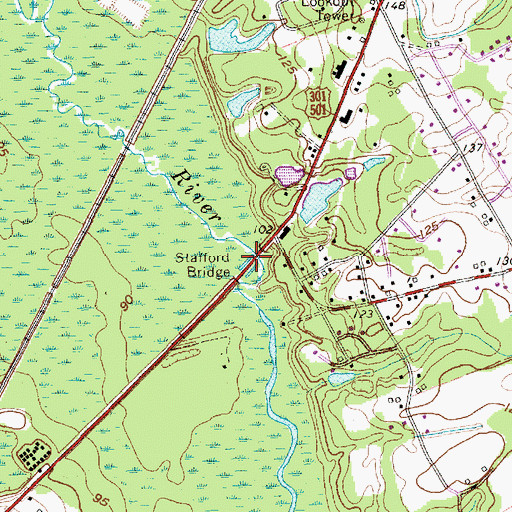Topographic Map of Stafford Bridge, SC