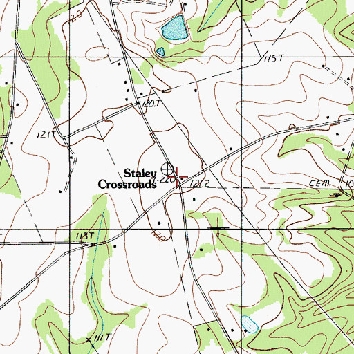 Topographic Map of Staley Crossroads, SC