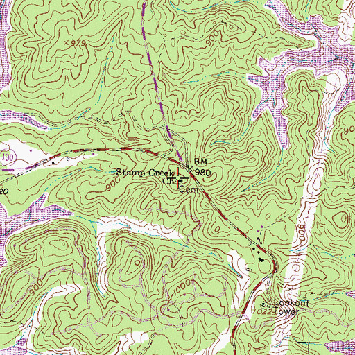 Topographic Map of Stamp Creek Baptist Church, SC