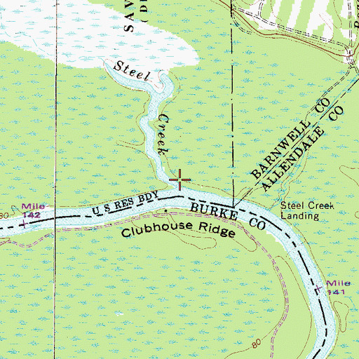 Topographic Map of Steel Creek, SC