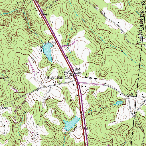 Topographic Map of Steel Hill Church, SC