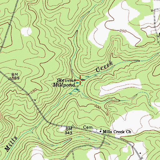 Topographic Map of Stevens Millpond, SC