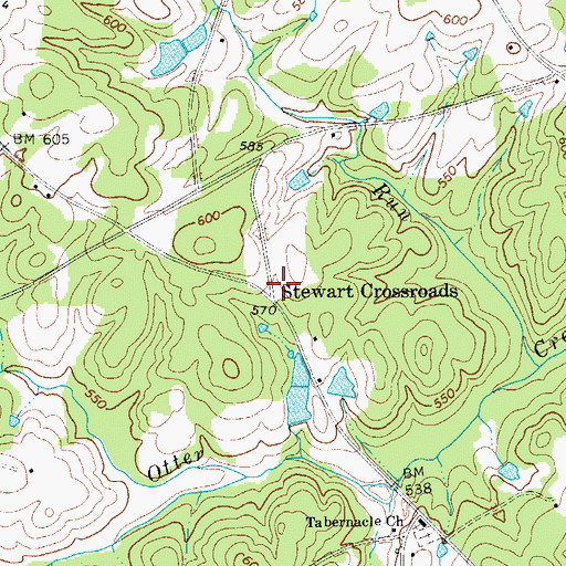 Topographic Map of Stewart Crossroads, SC