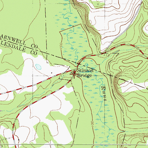 Topographic Map of Stinson Bridge, SC