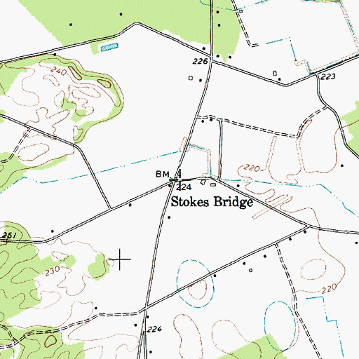 Topographic Map of Stokes Bridge, SC