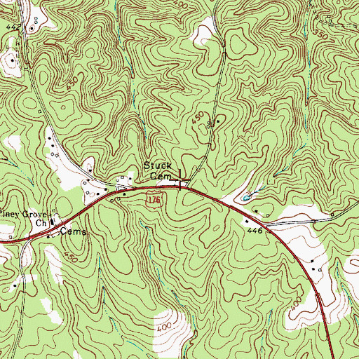 Topographic Map of Stuck Cemetery, SC