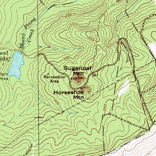 Topographic Map of Sugarloaf Mountain, SC