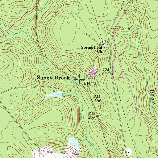 Topographic Map of Sunny Brook, SC