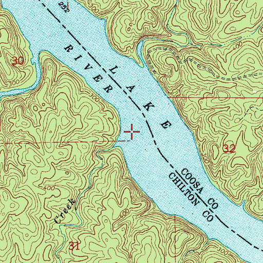 Topographic Map of Pollis Creek, AL