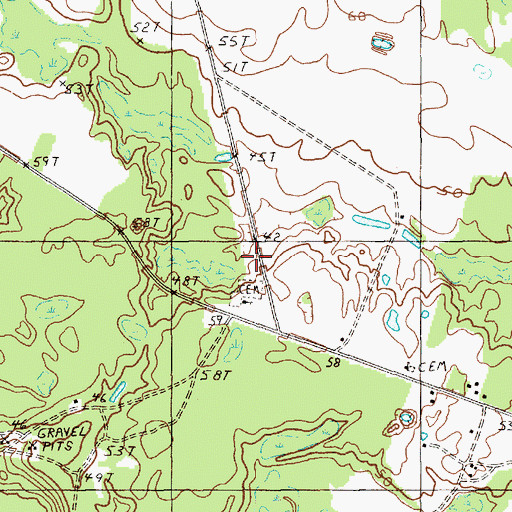 Topographic Map of Sutton Church, SC