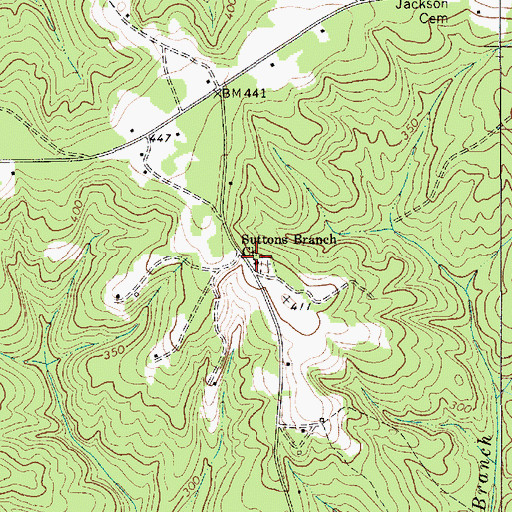 Topographic Map of Sutton Branch Baptist Church, SC