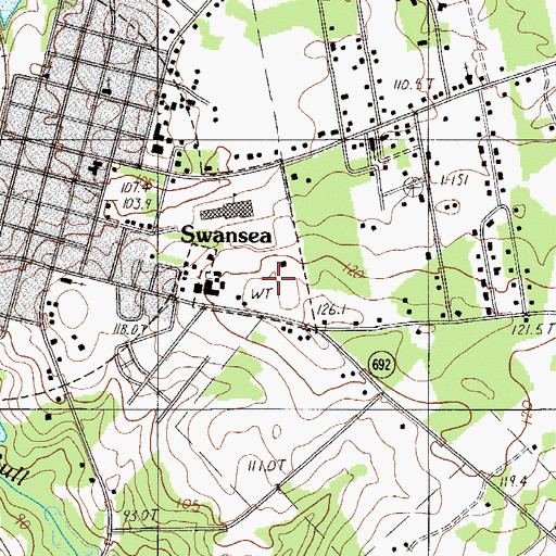 Topographic Map of Swansea Junior High School, SC