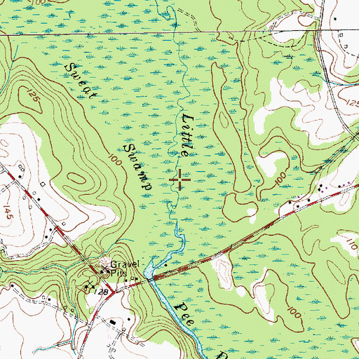 Topographic Map of Sweat Swamp, SC