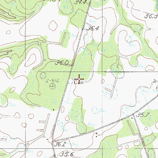 Topographic Map of Sweet Rose Church, SC