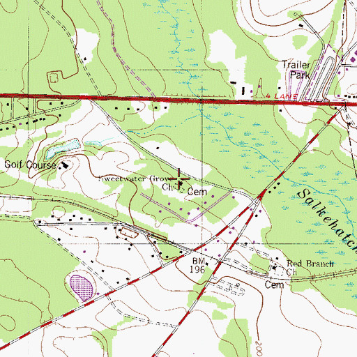 Topographic Map of Sweetwater Grove Church, SC