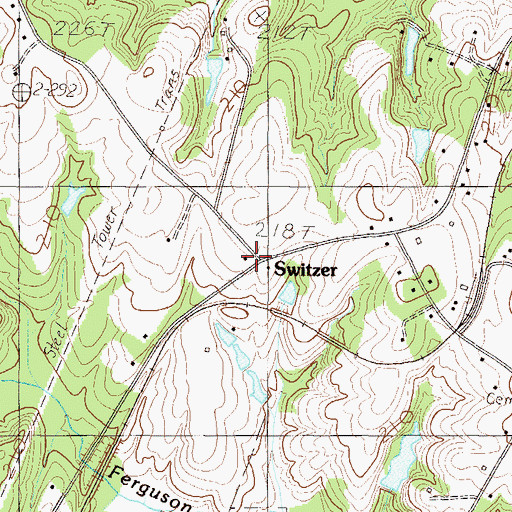 Topographic Map of Switzer, SC