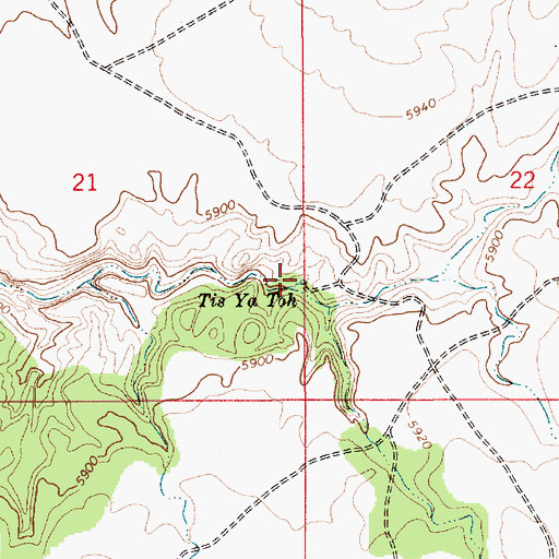 Topographic Map of Tis Ya Toh Spring, AZ