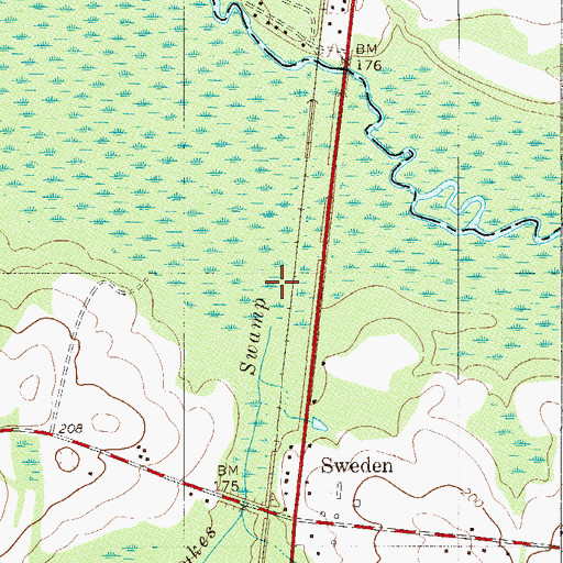 Topographic Map of Sykes Swamp, SC