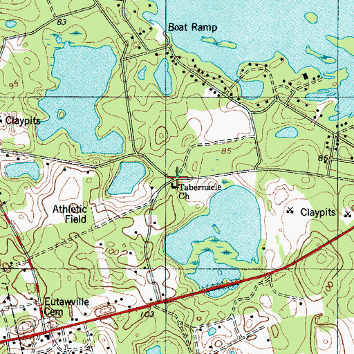 Topographic Map of Tabernacle Church, SC