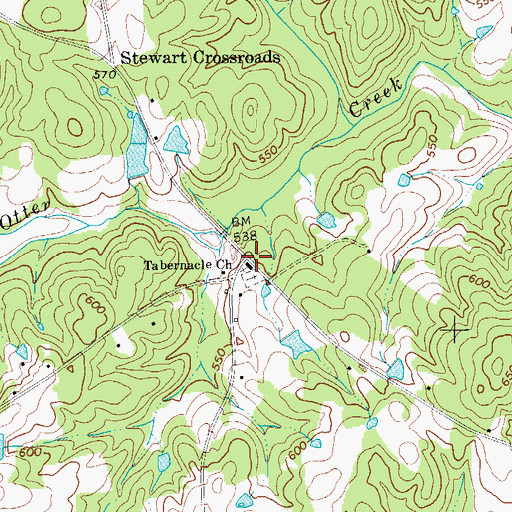 Topographic Map of Tabernacle Church, SC