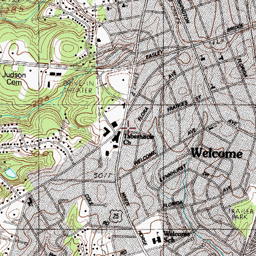 Topographic Map of Tabernacle Church, SC