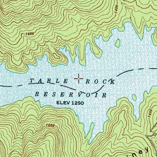 Topographic Map of Table Rock Reservoir, SC