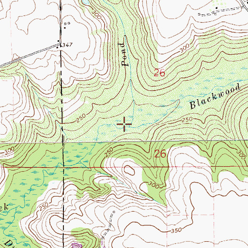 Topographic Map of Pond Branch, AL