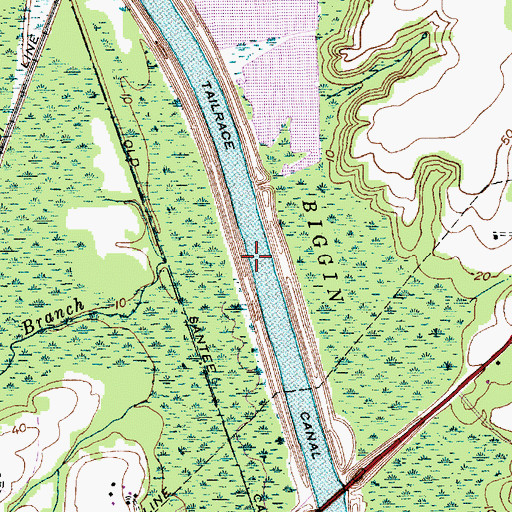 Topographic Map of Tailrace Canal, SC