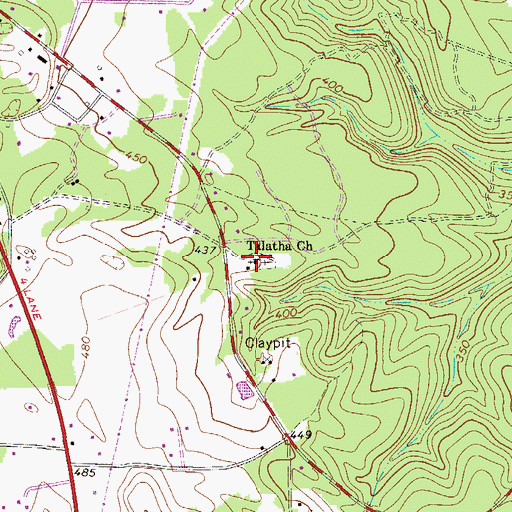 Topographic Map of Talatha Baptist Church, SC