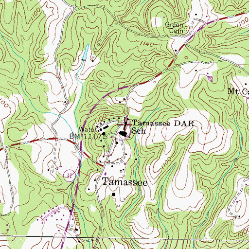 Topographic Map of Tamassee DAR School, SC