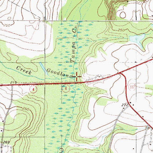 Topographic Map of Tampa Creek, SC